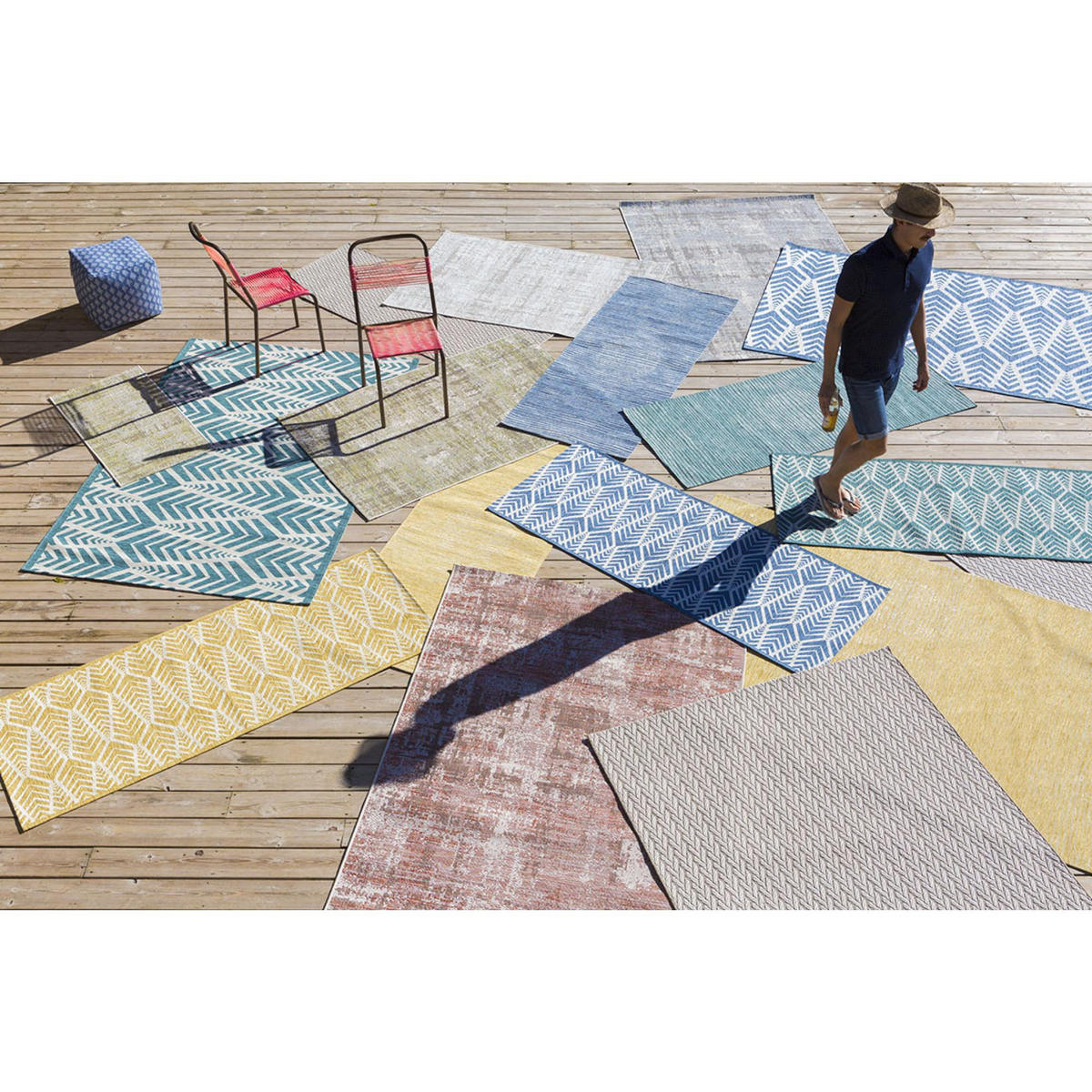 OUTDOOR-TEPPICH Catania 2 natur 60 x 110 cm - Naturfarben, Textil (60/110cm) - Vivaraise