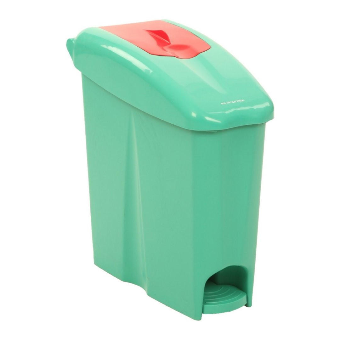 MÜLLEIMER Schmal Mit Deckel & Hubdeckel 17 Liter Kunststoff Grün - Grün, Kunststoff (44/48.5/23.5cm) - PROREGAL