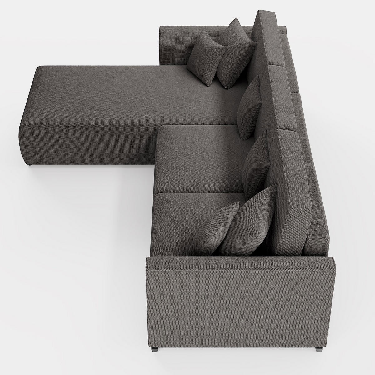 ECKSOFA LUMO L Links Hellblau Flechtwerk-Stoff mit Schlaffunktion und Bettkasten - Hellblau, Textil (293/195cm) - Barchello