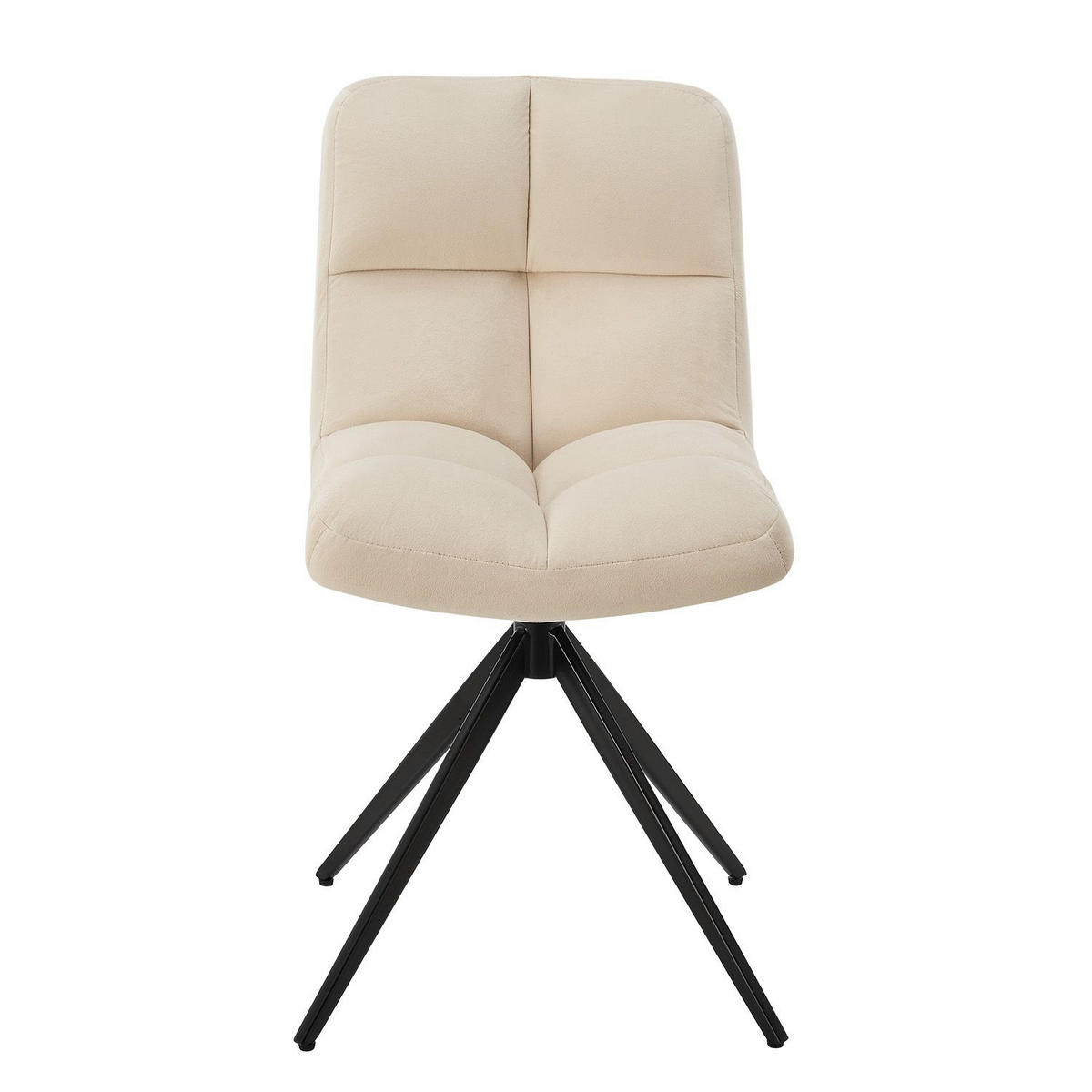 DREHSTUHL Dallas samt beige (2er-Set) - Beige, Textil (45/84/45cm) - Juskys