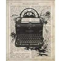 POSTER Vintage Schreibmaschine A4 Rahmenlos - Klar, Papier (29.7/5/21cm) - Nacnic