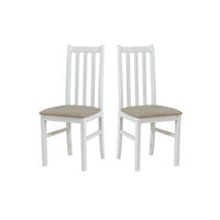 ESSZIMMERSTUHL - 2er-Set Bos 10 weiss soro 23 - Beige/Weiß, Holz (43/94/40cm) - Leaf Design