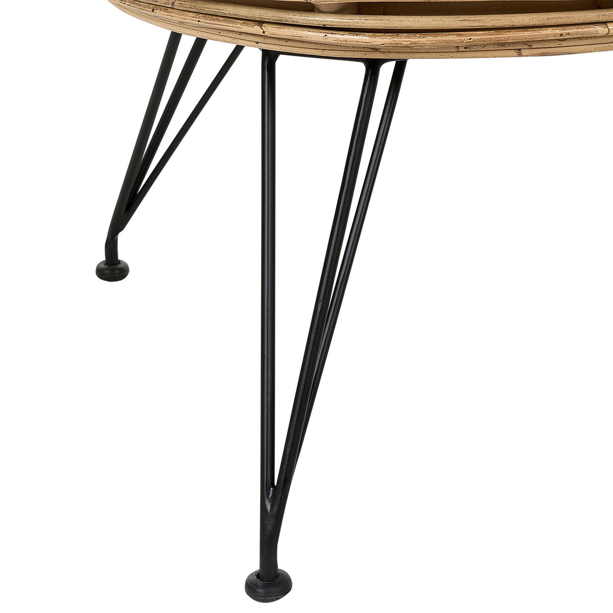 GARTENSTUHL 2er-Set Rattan helles beige Maratea - Beige/Naturfarben, Naturmaterialien (85/85/85cm) - Beliani