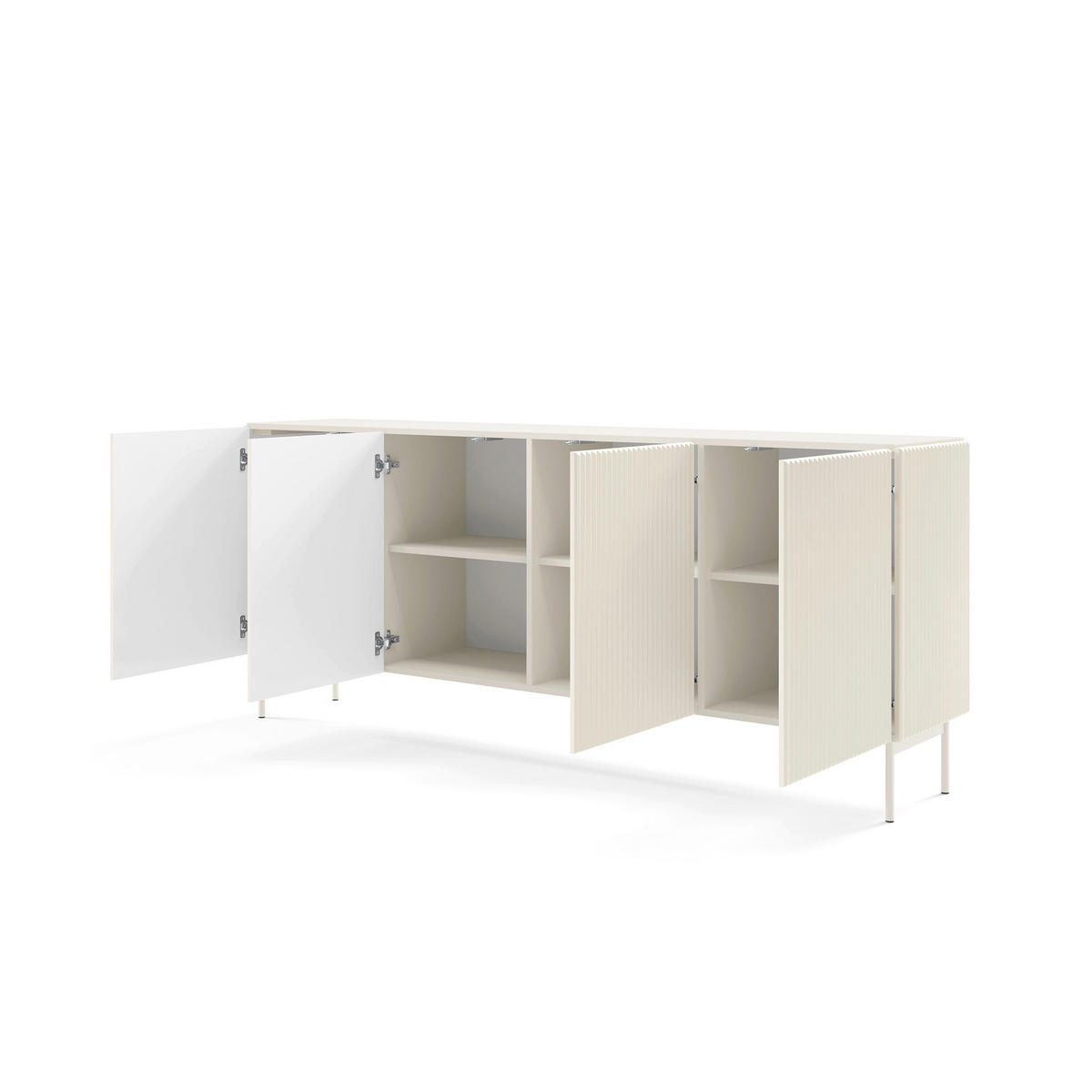 KOMMODE Muzzi - Weiß, Holzwerkstoff (195.2/81.2/39.8cm) - Pillovely