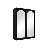 SCHIEBETÜRENSCHRANK Modin 150 - Schwarz, Holzwerkstoff/Kunststoff (150/216/65cm) - MIRJAN24