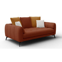 SOFA CALME 2,5-Sitzer, dunkelorange und écru - Dunkelorange, Holz/Textil (199/92/108cm) - Courtois Laville