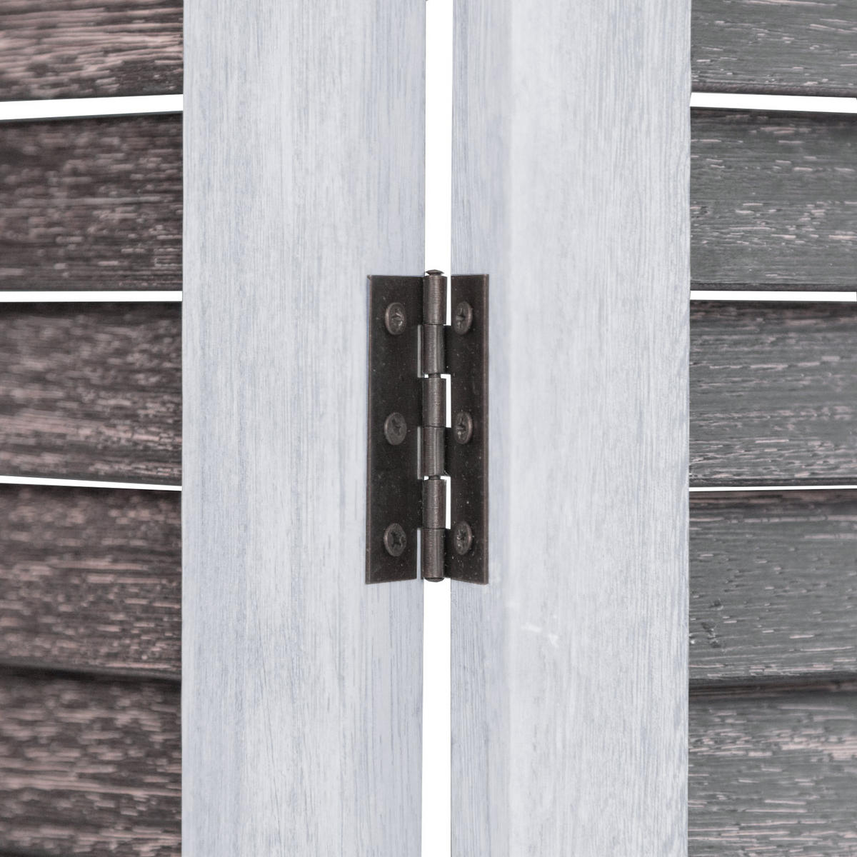 PARAVENT 3-tlg. 120/170 cm Weiß shabby washed - Weiß, Holz (120/170/2cm) - Homestyle4u