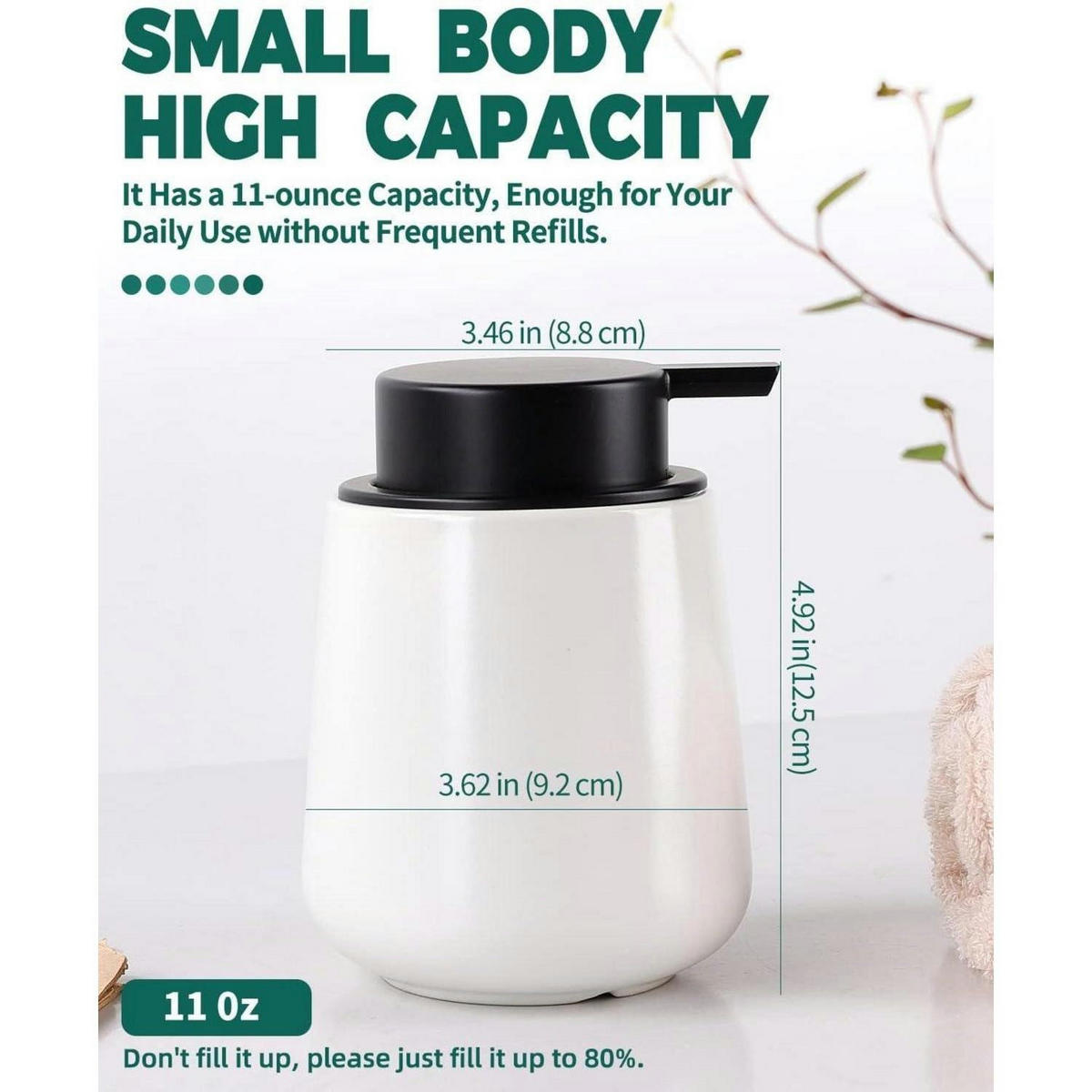SEIFENSPENDER Keramik Weiß 350ml - Weiß, Keramik (5.8/12.5/9.2cm)