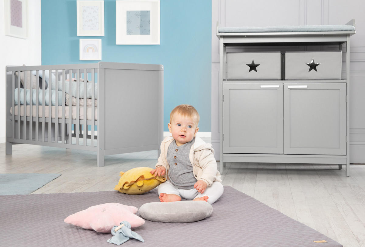 BABYZIMMER-SET Hamburg mit Türen, 2-teilig - Taupe, Holzwerkstoff (66/76/123cm) - Roba