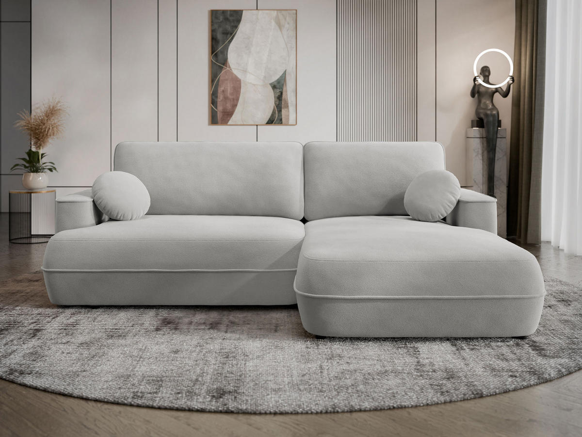 ECKSOFA Fuego L, Seite: Rechts - Hellgrau/Schwarz, Holz/Kunststoff (260/168cm) - MIRJAN24