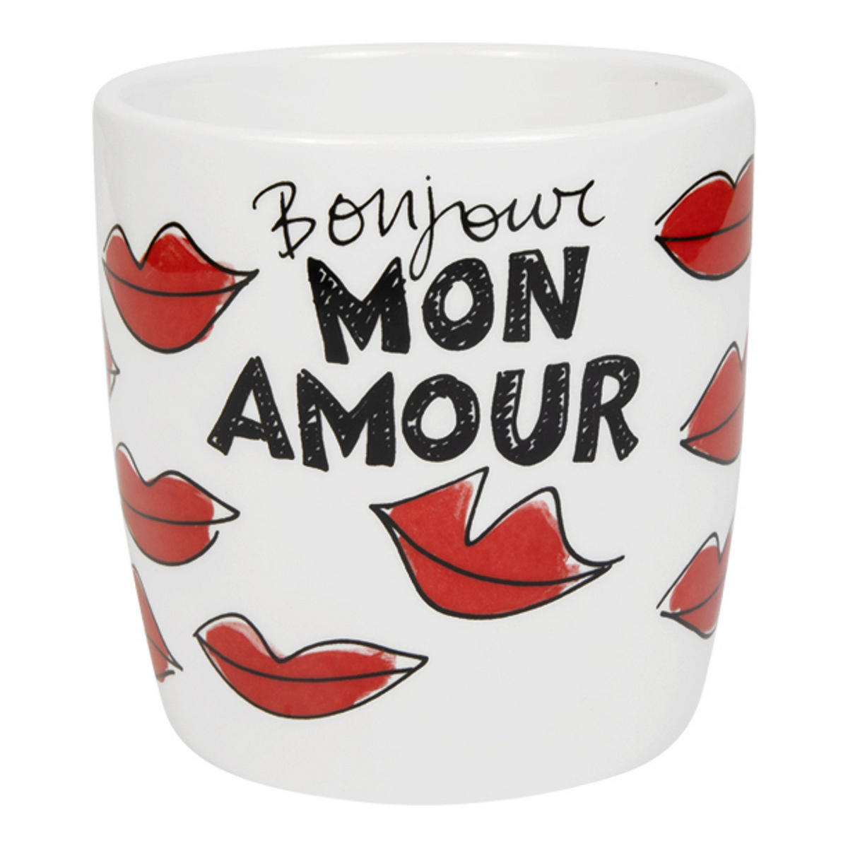 CAPPUCCINO-BECHER Valentinstag Küsschen in Rot - 500 ml - Rot, Keramik (0.5L) - Blond Amsterdam