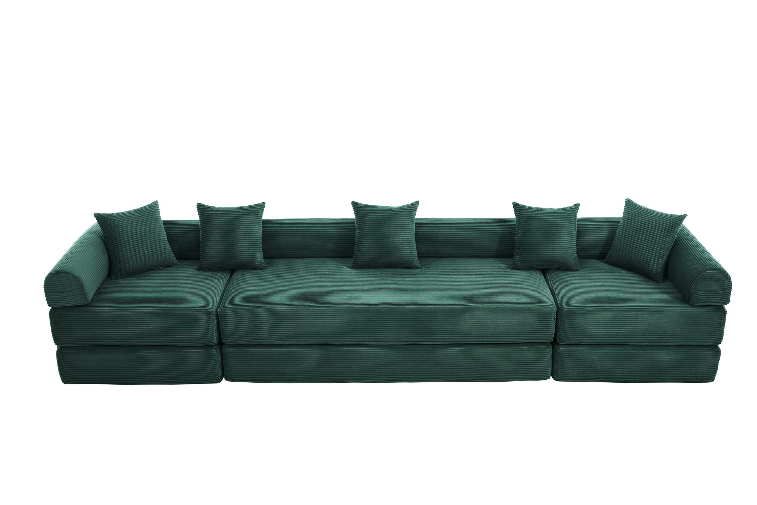 SCHLAFSOFA 270/180/64 cm Smaragd mit Integrierte Seitentaschen - Smaragdgrün, Textil (270/64/180cm) - Oxeza