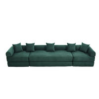 SCHLAFSOFA 270/180/64 cm Smaragd mit Integrierte Seitentaschen - Smaragdgrün, Textil (270/64/180cm) - Oxeza
