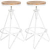 BARHOCKER 2er Set Metall Antik Weiß - Weiß, Metall (44/67/44cm) - CLP