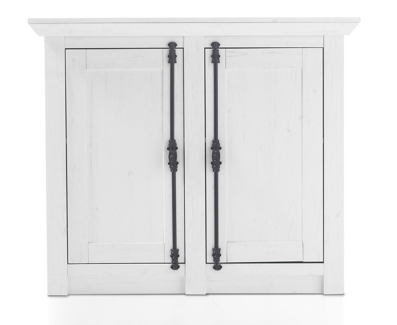 HIGHBOARD Westerland Pinie weiß 105 / 45 / 90cm - Weiß/Pinienfarben, Holz/Holzwerkstoff (105/90/45cm) - Feldmann-Wohnen