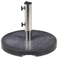 SONNENSCHIRMSTÄNDER Granit/Edelstahl schwarz 45 cm Ceggia - Silberfarben/Schwarz, Stein (45/45cm) - Beliani