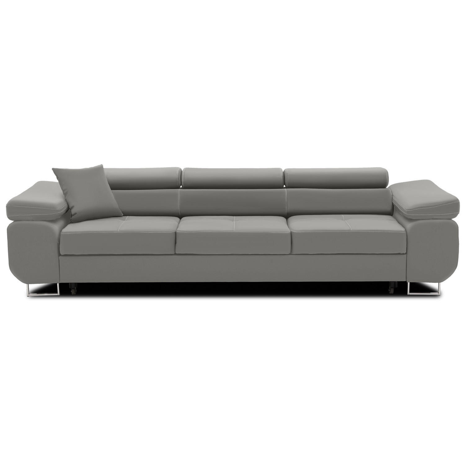 SOFA 3-SITZER MIT SCHLAFFUNKTION RIGATTO Grau - Grau, Textil (100/71/280cm) - Mebligo