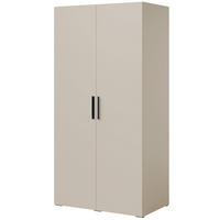 DREHTÜRENSCHRANK Napoli 2D 100 Kaschmir (schwarzer oder goldener Griff) - Kaschmir/Silberfarben, Holzwerkstoff/Kunststoff (100/35/60cm) - mzm24