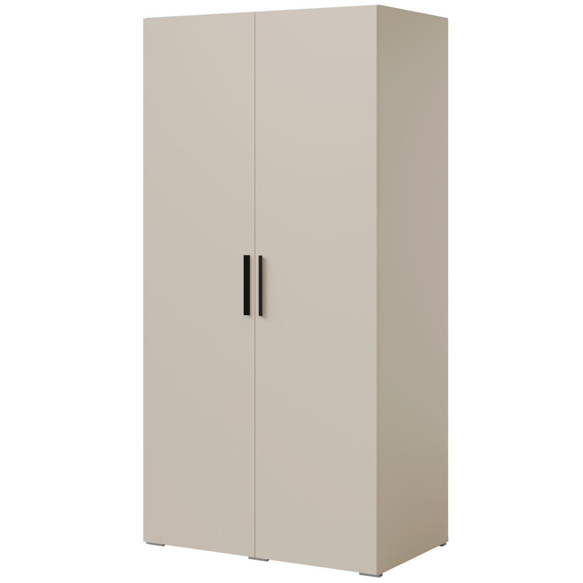 DREHTÜRENSCHRANK Napoli 2D 100 Kaschmir (schwarzer oder goldener Griff) - Kaschmir/Silberfarben, Holzwerkstoff/Kunststoff (100/35/60cm) - mzm24