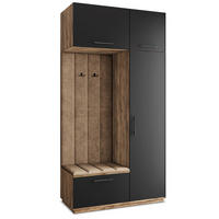 GARDEROBENSCHRANK REMA 120/240/60 cm Modern Garderobe-Set Eiche Lefkas - Eichefarben/Beige, Holzwerkstoff (120/240/60cm) - MASSENO