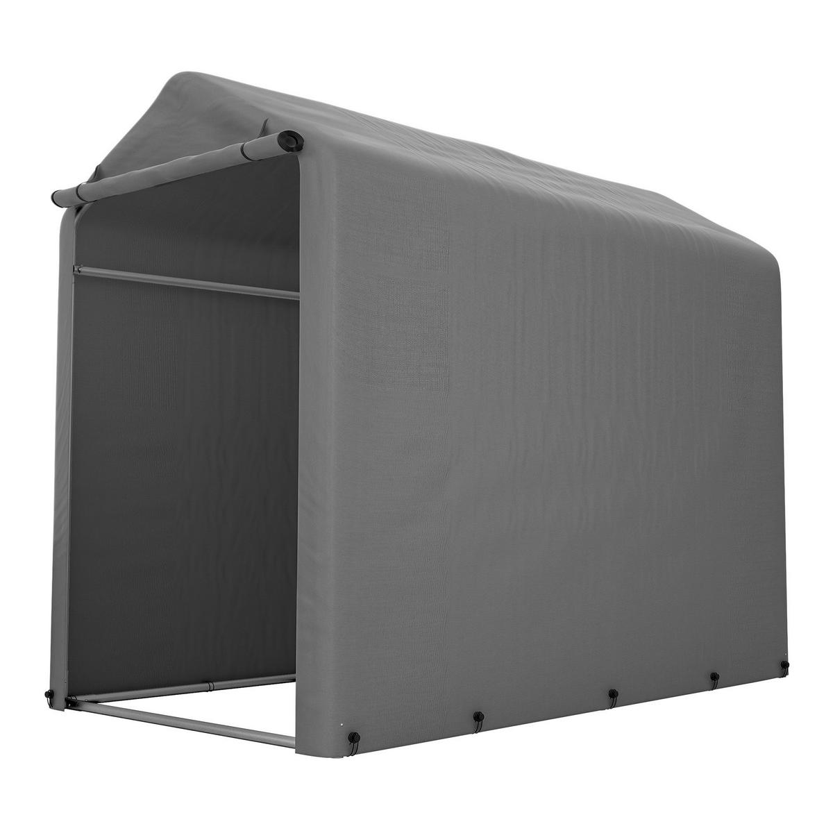 FAHRRADGARAGE, Reißverschlusstür Lagerzelt - Silberfarben, Metall (100/160/187cm) - Gisaae