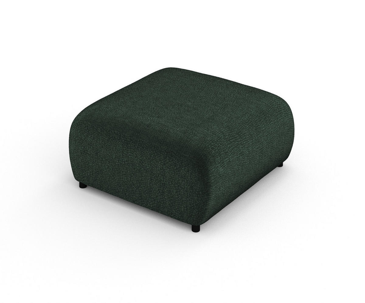 POUF S Zanzibar Grün Chenille - Schwarz/Grün, Holz/Holzwerkstoff (88/37/88cm) - Maison de Reve
