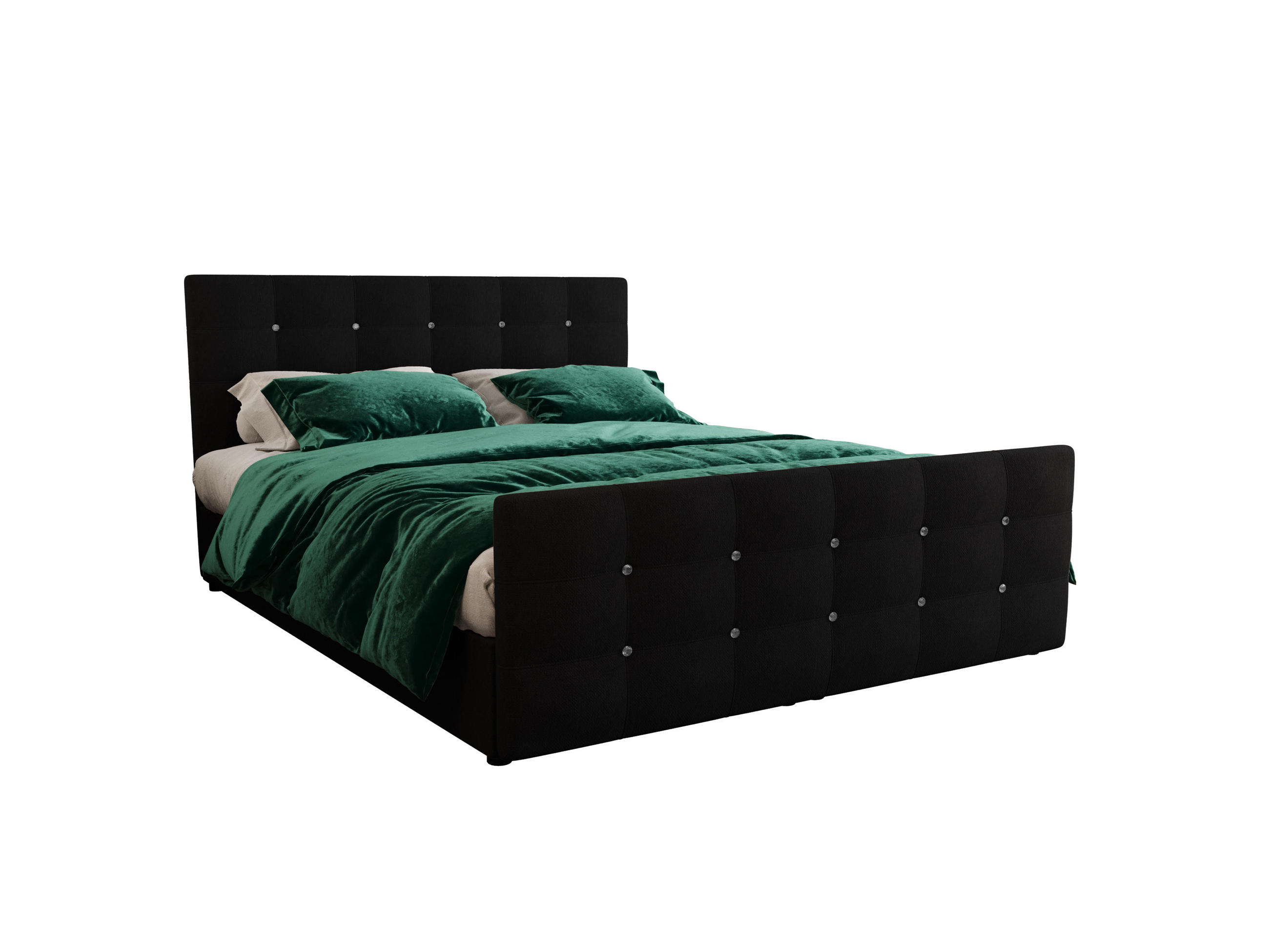 BOXBETT KLEO 140x200, mit Matratze H3 und Topper, Cosmic 100 - Schwarz, Holz/Kunststoff (140/200cm) - Bedante