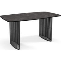 ESSTISCH Cavaro rechteckig oval ausziehbar, Marmor Schwarz 180-256/90/76 cm - Anthrazit/Schwarz, Holzwerkstoff/Metall (90/256/76cm) - WFL GROUP