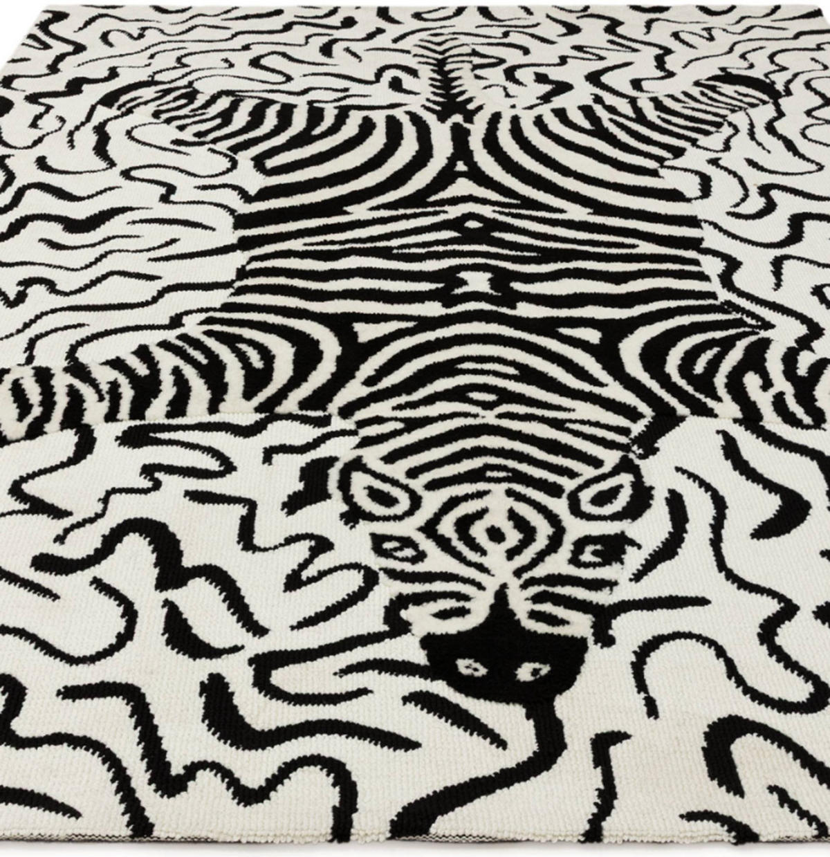 TEPPICH modern Flachgewebe ZEBRINE Schwarz 160 x 230 cm - Schwarz, Textil (160/230cm) - Novatrend