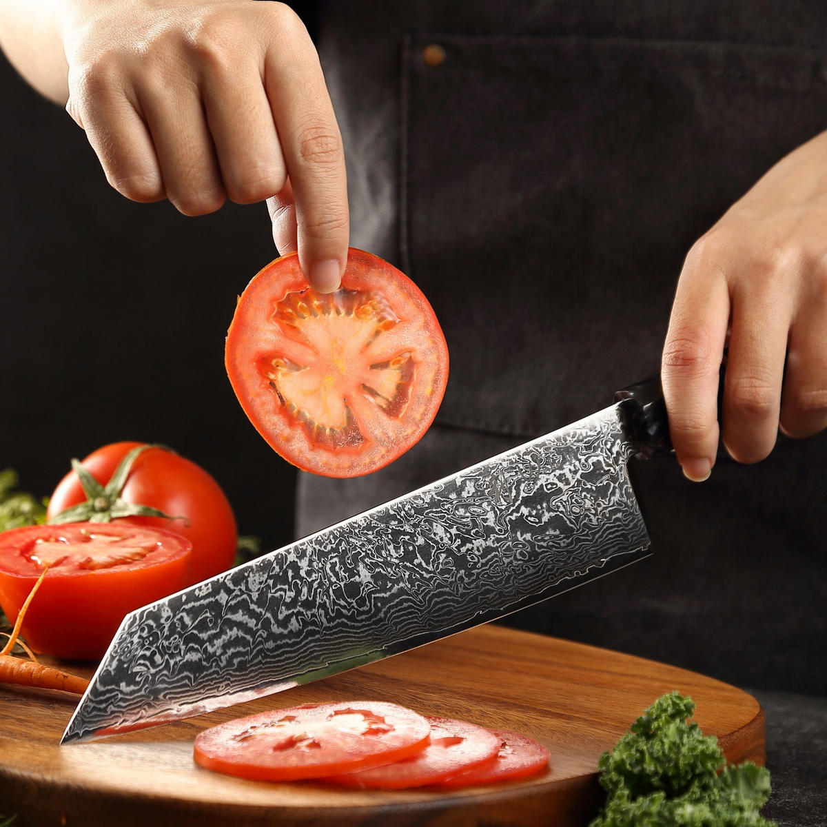 KIRITSUKE Kochmesser 20 cm - Schwarz, Naturmaterialien (35cm) - Wakoli