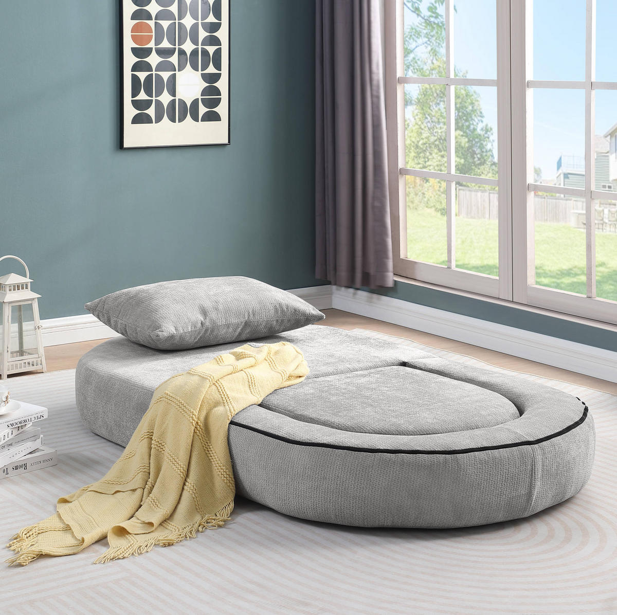 SOFA in Hellgrau aus Chenille mit weichem Komfort - Hellgrau, Textil (90/41/101cm) - Flora Grace
