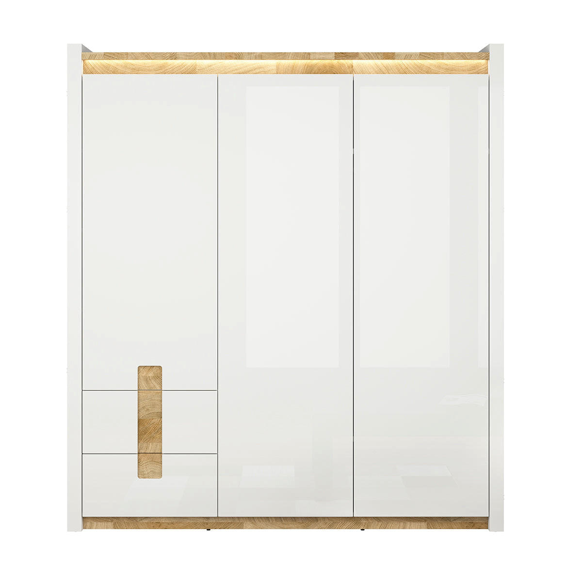 ORMAR 3 vrata Helios Bijelo i drvo - bijela, drvni materijal (180/202/60cm) - Petits-meubles