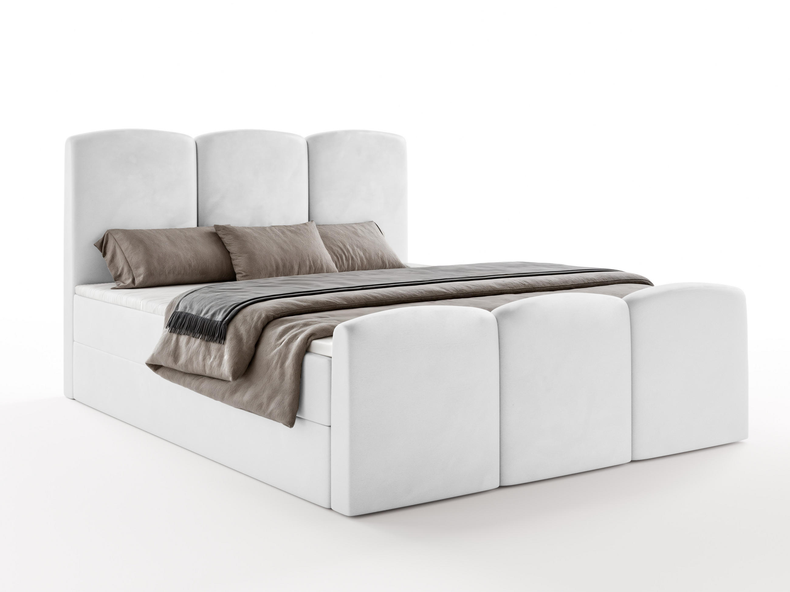 Luxkor24 Boxbett Weiß 160x200 cm