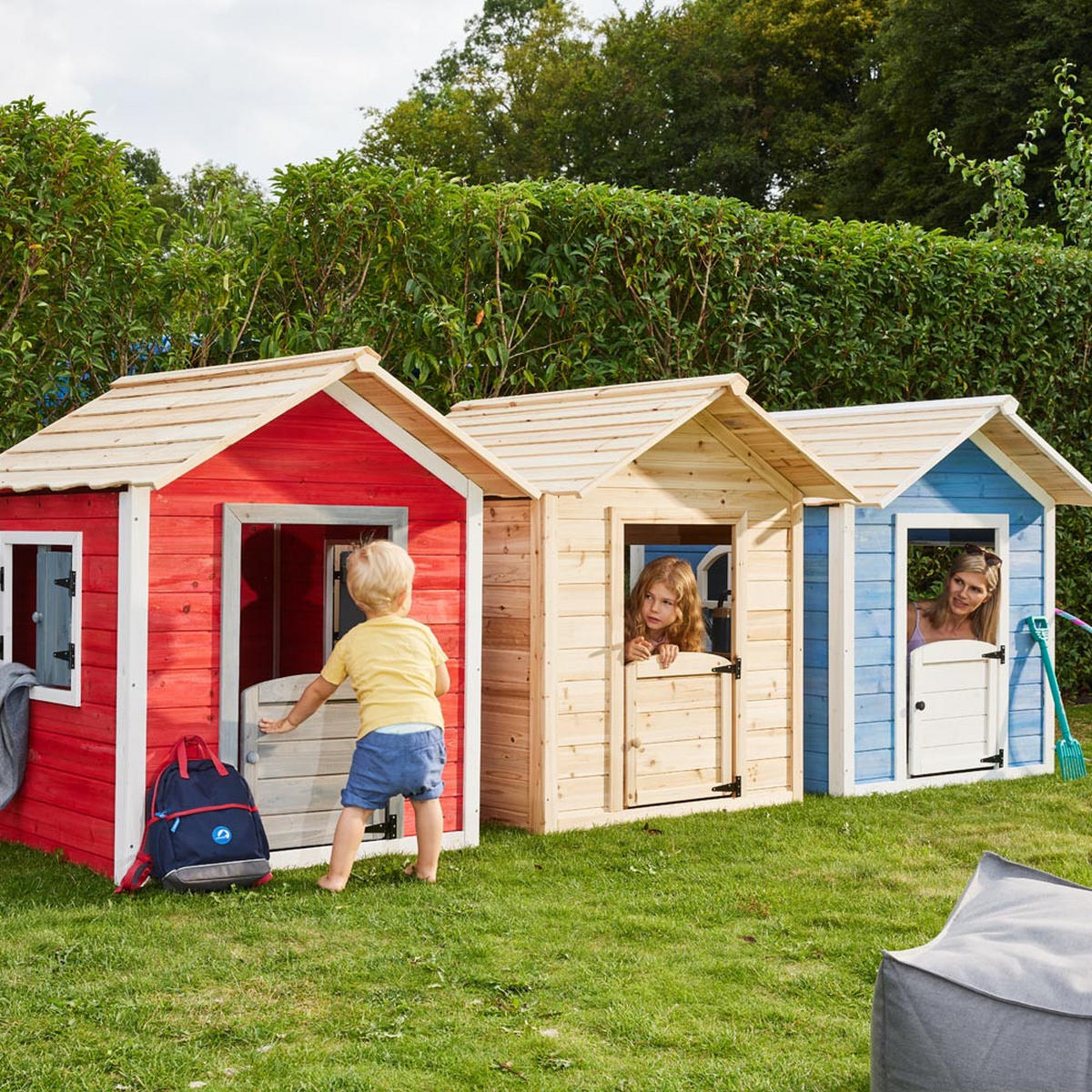 SPIELHAUS DER GROSSE PALAST - Farbe: Natur, Ausstattung: Ohne Bank - Naturfarben, Holz (101/128/106cm) - Home Deluxe