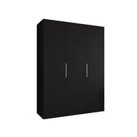 DREHTÜRENSCHRANK 202/150/52 3-türig - Kaschmir/Schwarz, Holz (150/202/52cm) - MÖBEL KRYSPOL