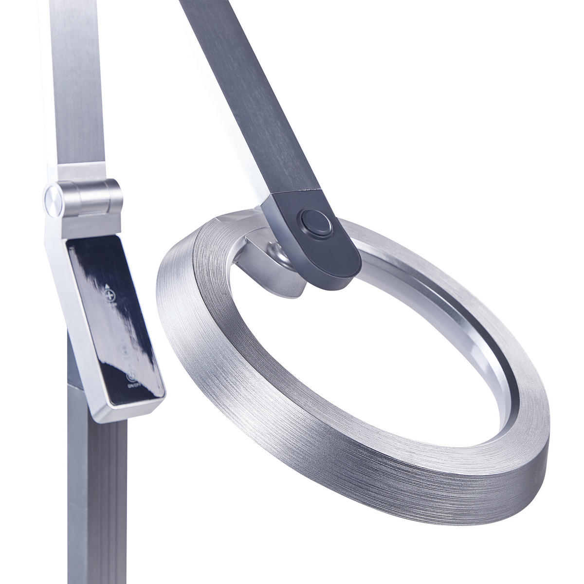 STEHLAMPE Carina 27/63/170 cm - Silberfarben, Kunststoff (27/27/170cm) - Beliani