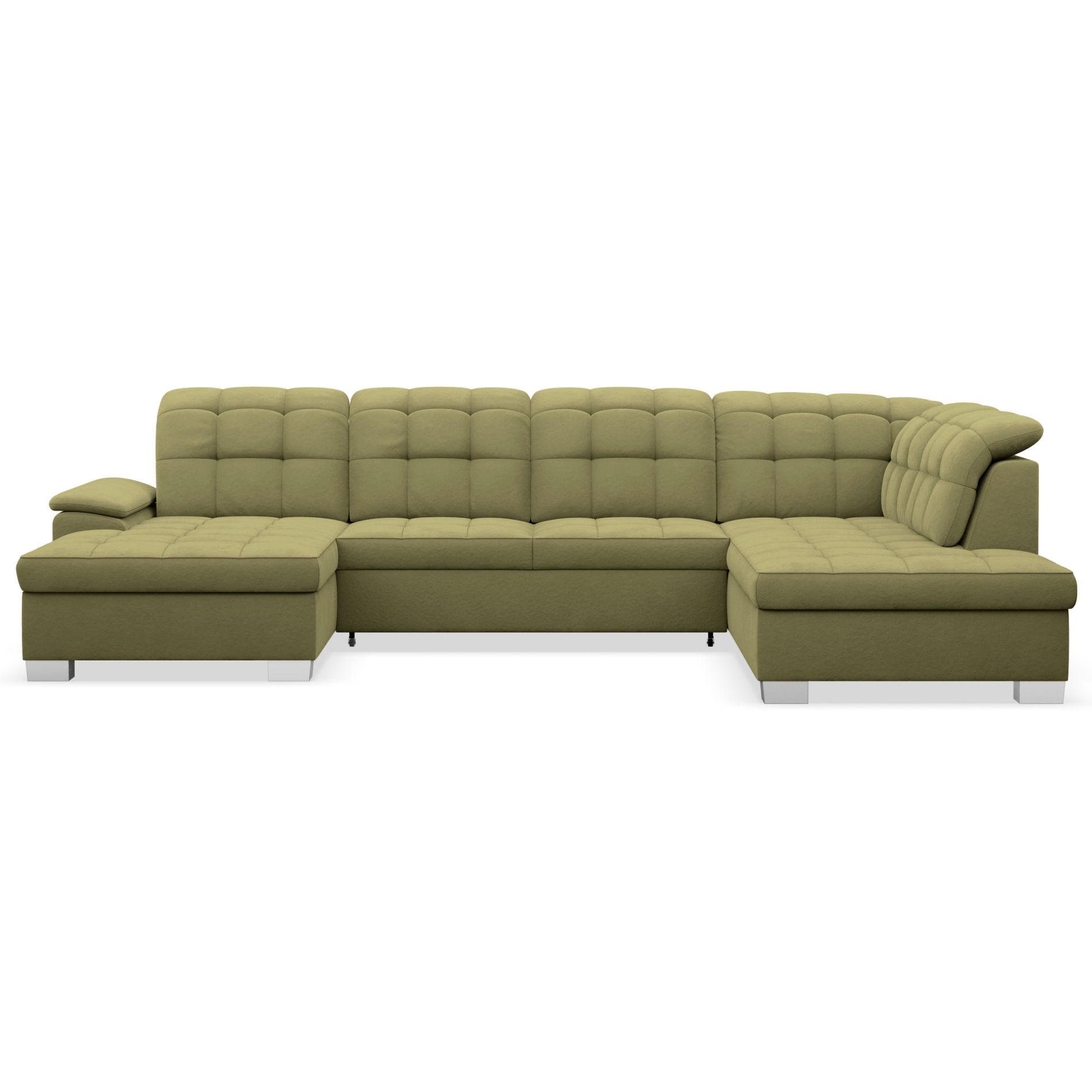 WOHNLANDSCHAFT Jamaal Olivgrün Velours linksseitig - Schwarz/Olivgrün, Textil (330/106/212cm) - Selsey