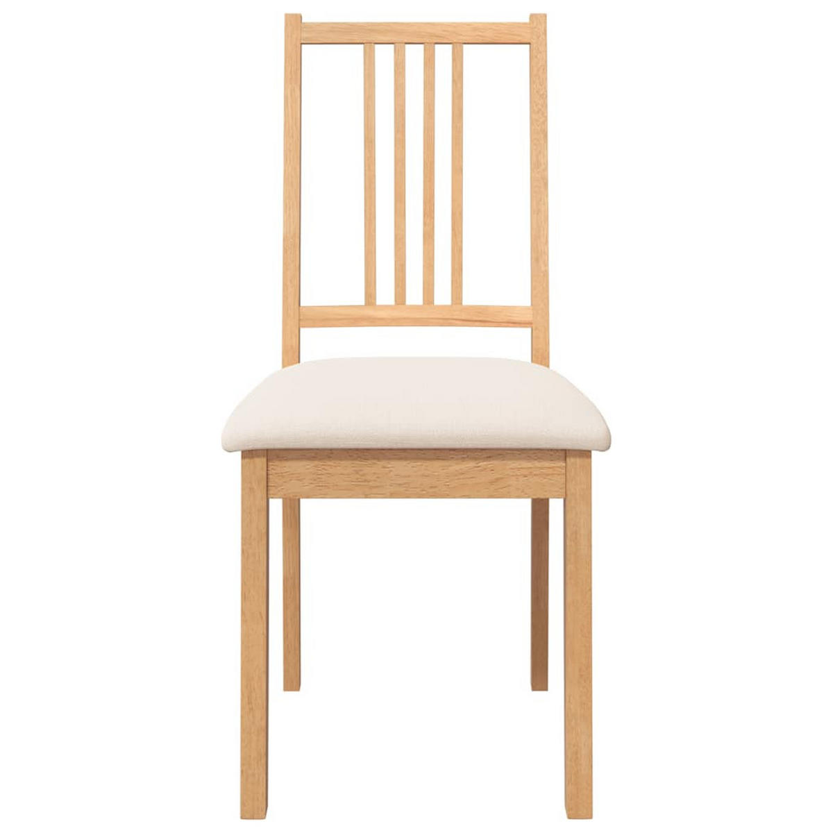 ESSZIMMERSTÜHLE Mit Kissen 2Er Set Natur Massivholz Gummibaum - Braun, Holz (47.5/89/40cm) - vidaXL
