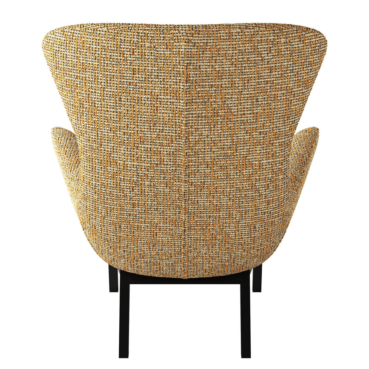 SESSEL mit Holzfüßen - Schwarz/Honig, Birkenholz/Textil (84/99/96cm) - home24