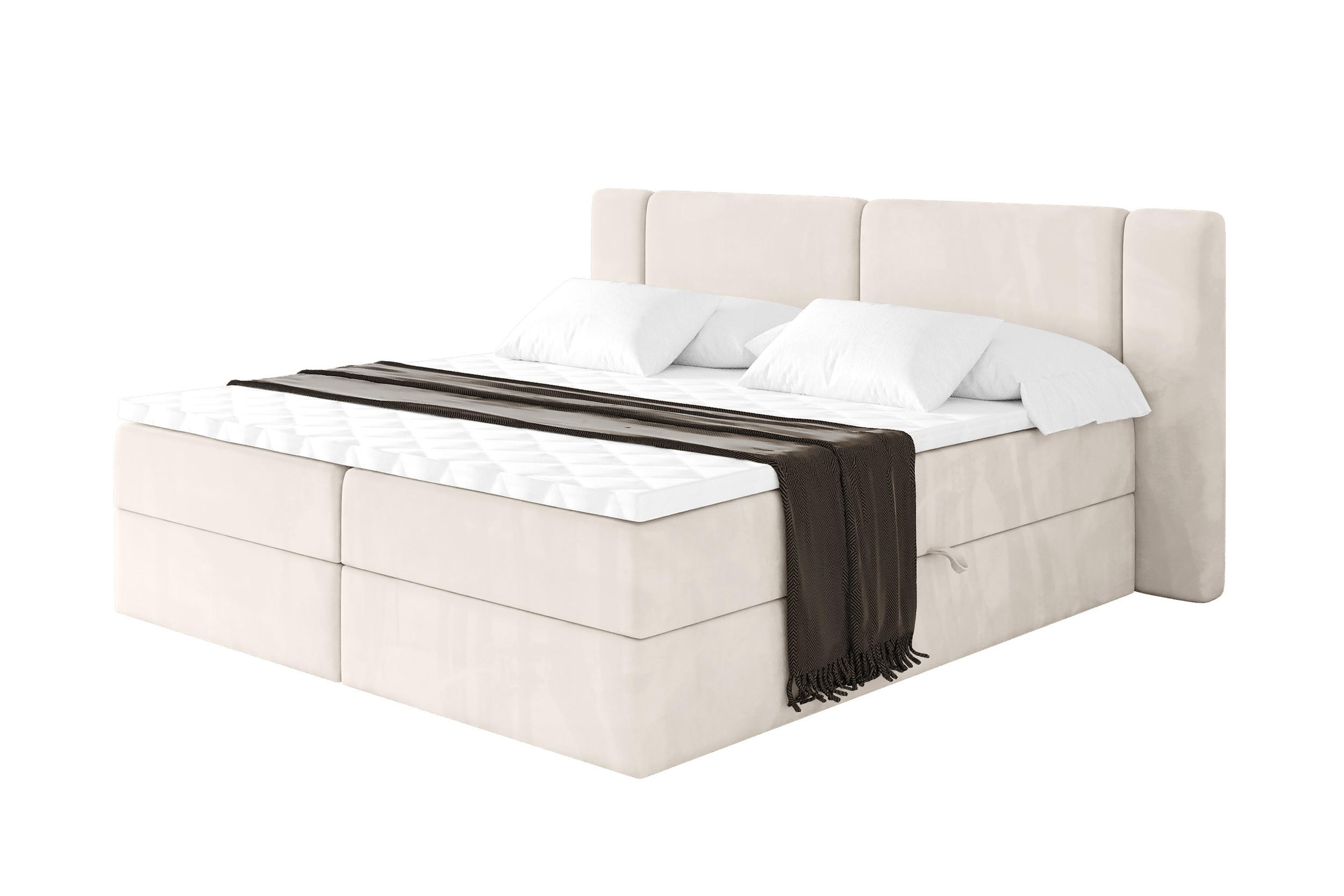 BOXBETT mit Matratze H4 - EVON - 140x200 cm Beige - Beige, Holzwerkstoff (140/200cm) - ALTDECOR