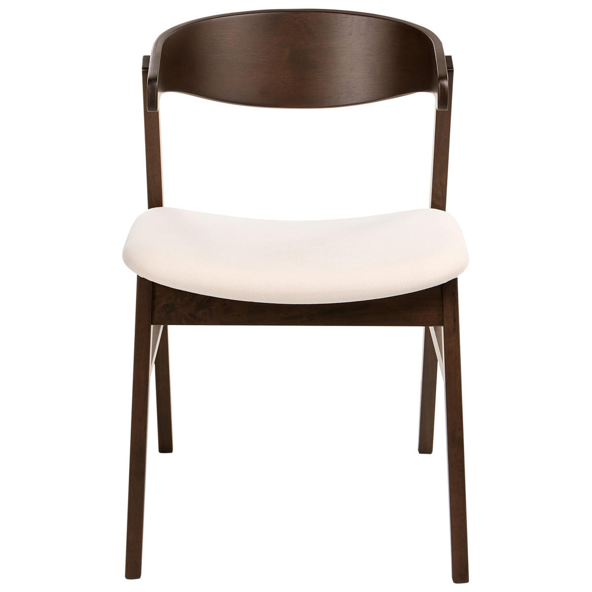 ESSZIMMERSTUHL 2er-Set Stoff Dunkelbraun/Cremeweiß Lilly - Dunkelbraun, Holz (49/73/59cm) - Beliani