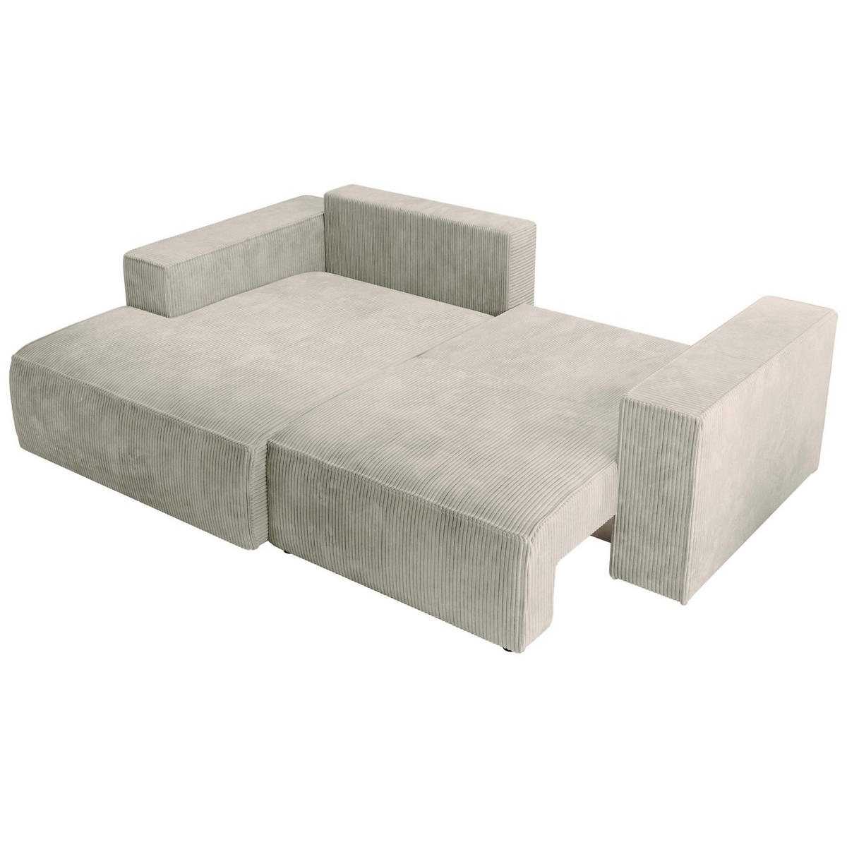 ECKSOFA Farese Mini mit Cordbezug Greige, links - Taupe/Schwarz, Textil (240/167cm) - Selsey