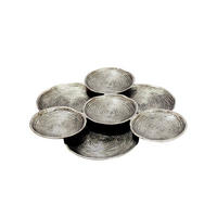 DEKOSCHALE CARMONA, Aluminium, handgefertigt, Silber, Ø 44 x 4 cm - Silberfarben, Metall (44/4cm) - KADIMA DESIGN