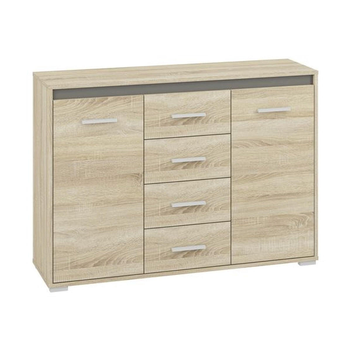 hi-markt Kommode Sonoma Eiche, Dunkelgrau 120x85x34 cm