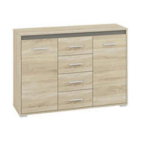 KOMMODE – AVO 14 – 120 cm – Avo – Sonoma Eiche / Dunkelgrau - Dunkelgrau/Sonoma Eiche, Holzwerkstoff (120/85/34cm) - hi-markt