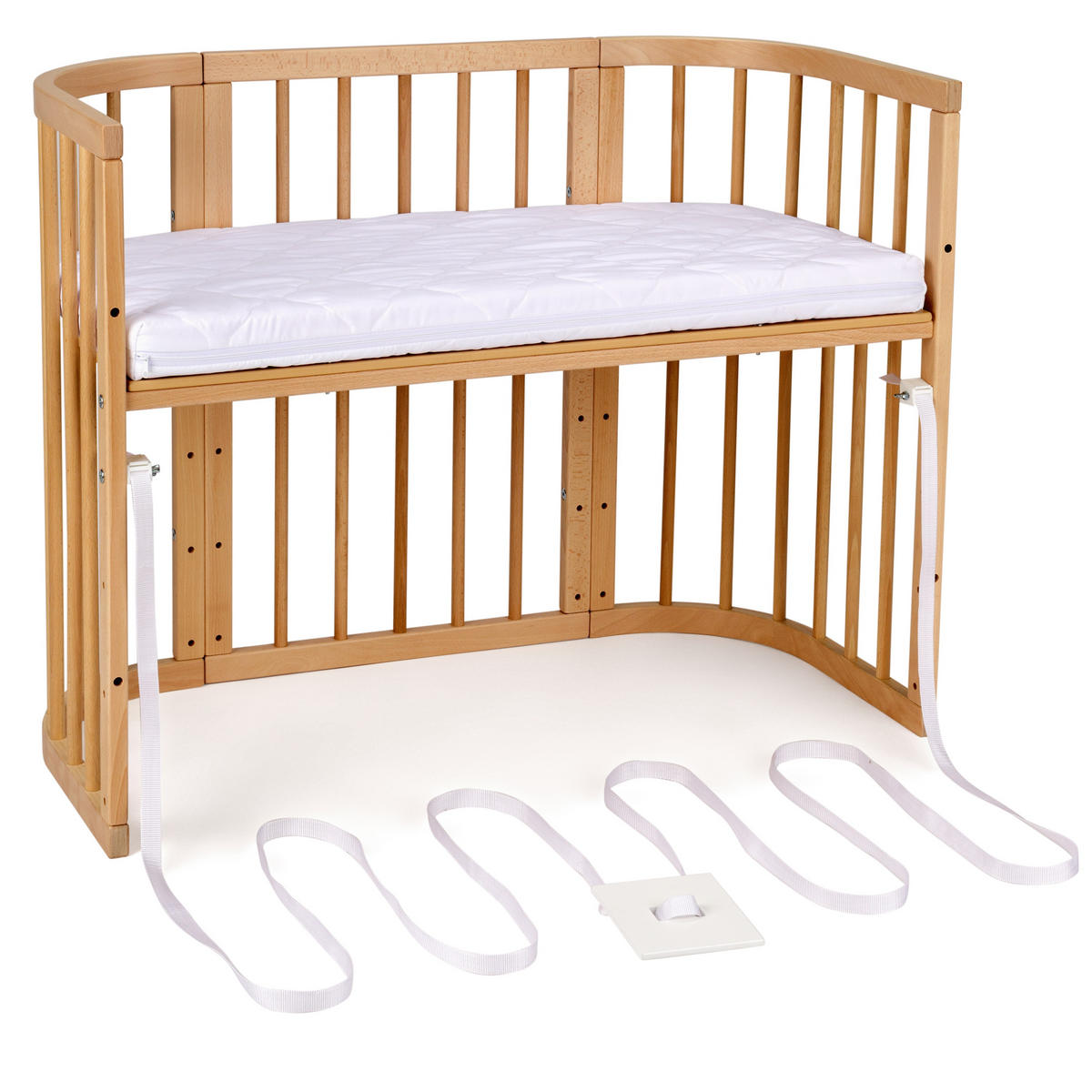 BABYBETT NATUR, 5in1 mit Matratze - Naturfarben, Holz (65.5/92cm) - waldin