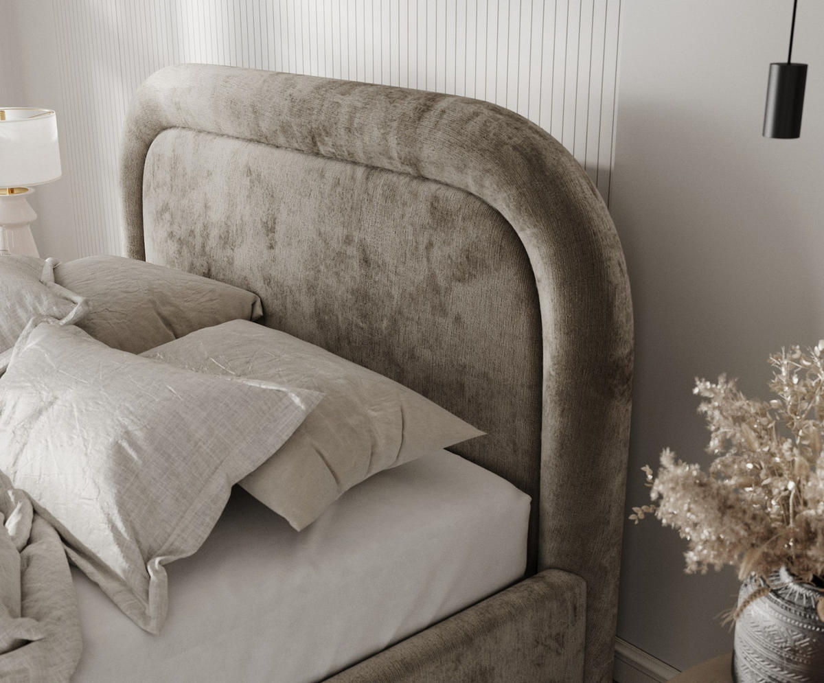 POLSTERBETT Zoya 160/200 cm Beige im Lotta Stoff - Beige/Naturfarben, Holz/Holzwerkstoff (160/200cm) - AltaBeds