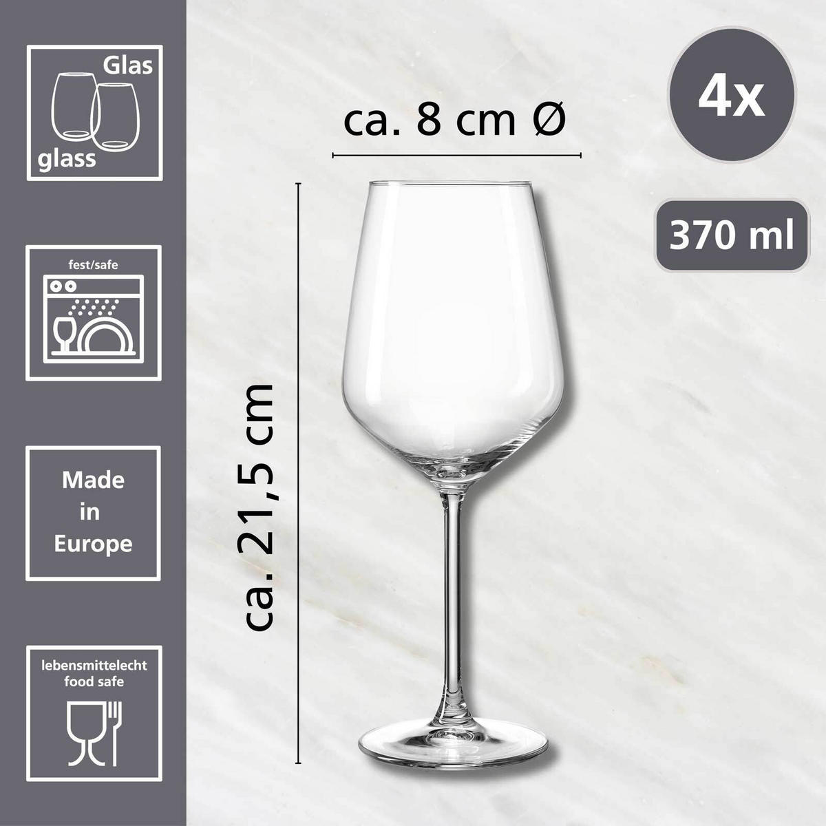 WEISSWEINGLÄSER Rumba transparent 370 ml 4er Set - Transparent, Glas (0.37L) - Ritzenhoff Breker
