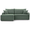 ECKSOFA Netarro, Salbeigrün Chenille, linksseitig - Schwarz/Hellgrün, Kunststoff/Textil (198/147cm) - Selsey