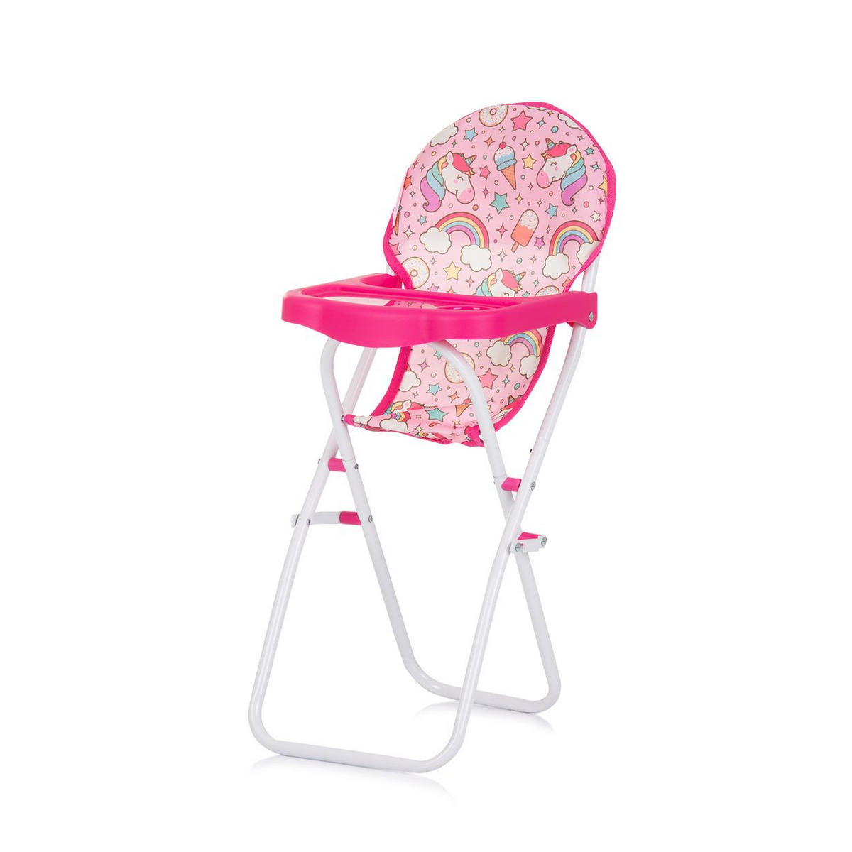PUPPEN-ZUBEHÖR-SET Trixy pink 3 in 1, Buggy, Hochstuhl, Tasche, Laufstall, faltbar, Zubehör-Set - Braun, Kunststoff (27/55/51cm) - Chipolino